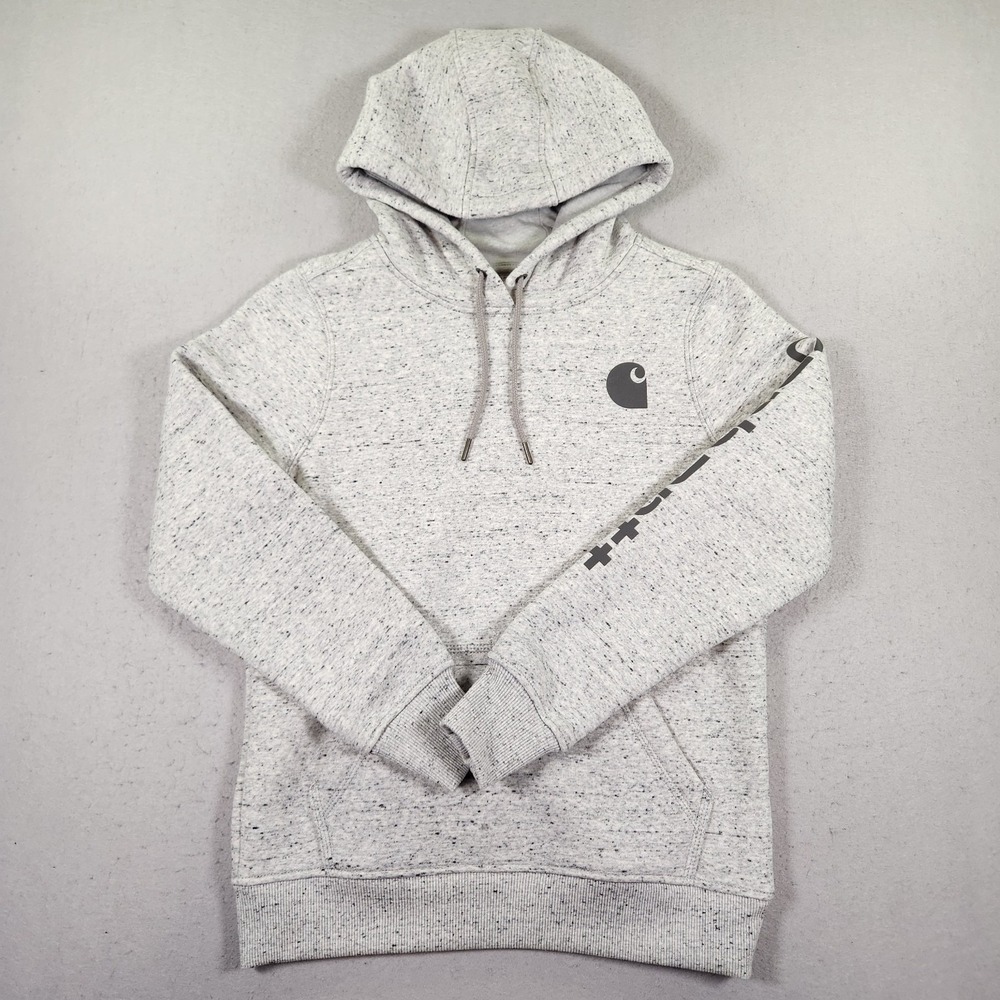 Carhartt Hoodie Womens XS Gray Relaxed Fit Midweight Sweatshirt Pullover NWT